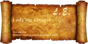 Leány Erhard névjegykártya